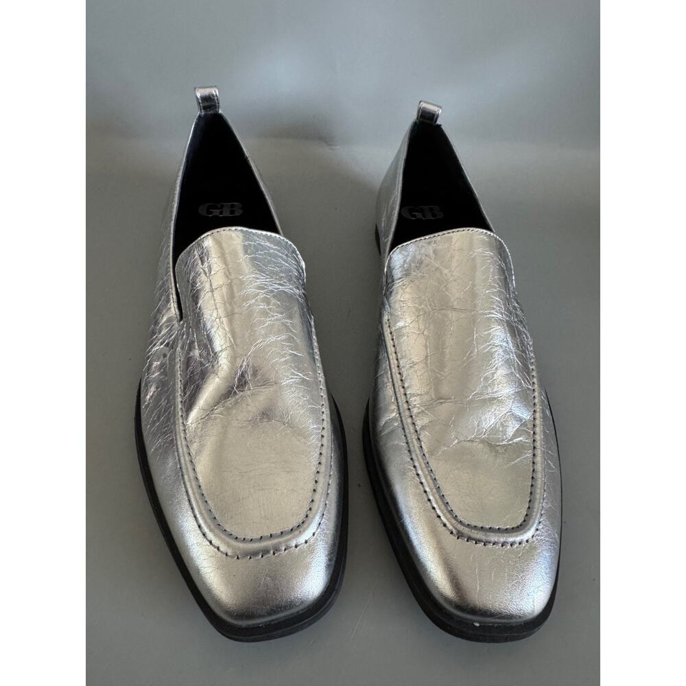 Gianni Bini Metallic Leather Flats Square Toe Silver Women’s Size 9.5 - Picture 3 of 8